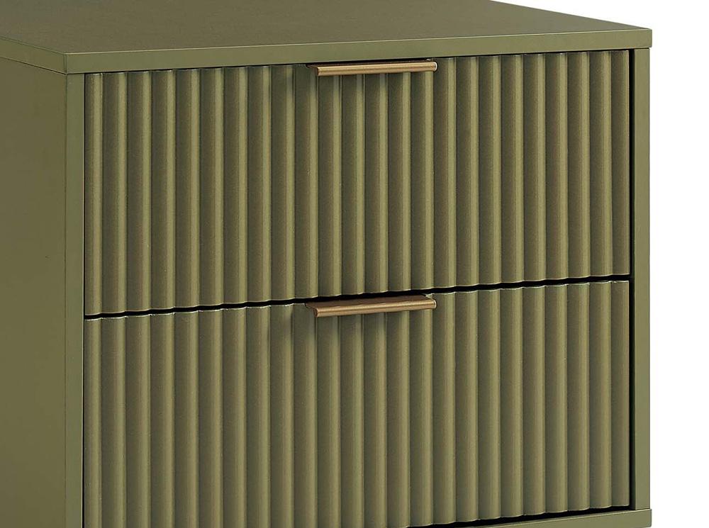 Manhattan Comfort - DUMBO Nightstand with 4 Full Extension Drawers in Olive Green - Set of 2 - 2-NS002-OG veiw 8