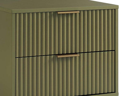 Manhattan Comfort - DUMBO Nightstand with 4 Full Extension Drawers in Olive Green - Set of 2 - 2-NS002-OG veiw 8