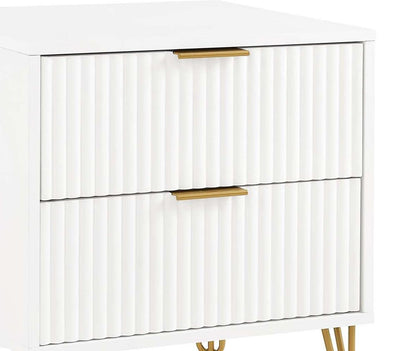 Manhattan Comfort - DUMBO Nightstand with 4 Full Extension Drawers in White - Set of 2 - 2-NS002-WH veiw 8