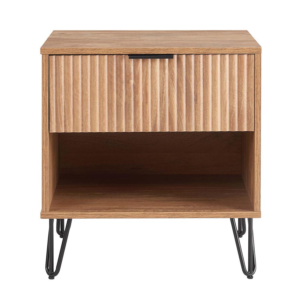 Manhattan Comfort - DUMBO Nightstand with 1 Full Extension Drawers in Golden Brown - NS001-GB veiw 1