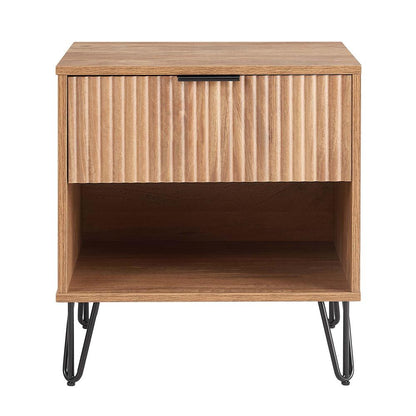 Manhattan Comfort - DUMBO Nightstand with 1 Full Extension Drawers in Golden Brown - NS001-GB veiw 1