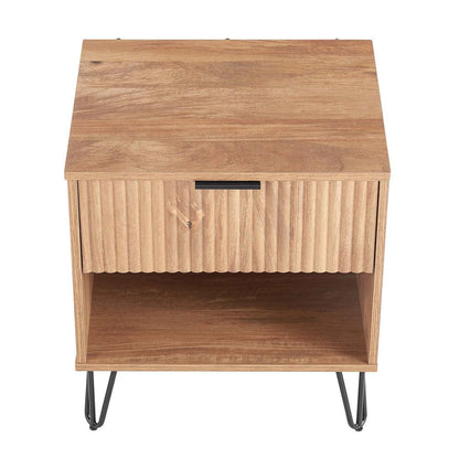 Manhattan Comfort - DUMBO Nightstand with 1 Full Extension Drawers in Golden Brown - NS001-GB veiw 3