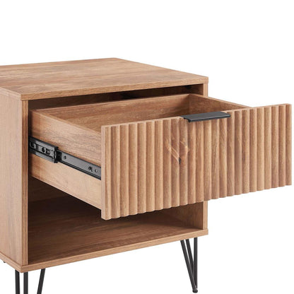 Manhattan Comfort - DUMBO Nightstand with 1 Full Extension Drawers in Golden Brown - NS001-GB veiw 5