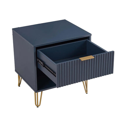 Manhattan Comfort - DUMBO Nightstand with 1 Full Extension Drawers in Midnight Blue - NS001-MB veiw 4