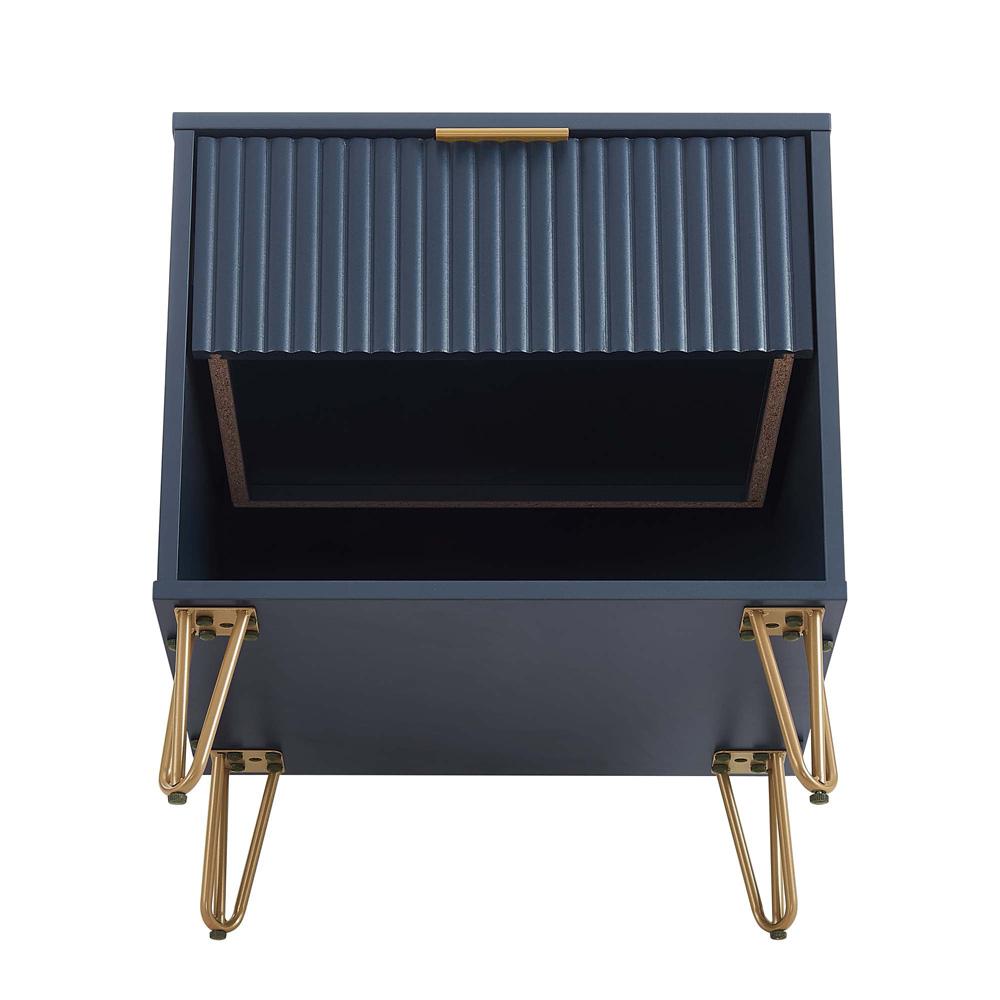 Manhattan Comfort - DUMBO Nightstand with 1 Full Extension Drawers in Midnight Blue - NS001-MB veiw 5