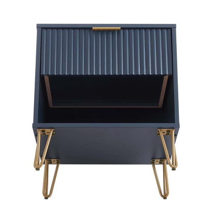 Manhattan Comfort - DUMBO Nightstand with 1 Full Extension Drawers in Midnight Blue - NS001-MB veiw 5