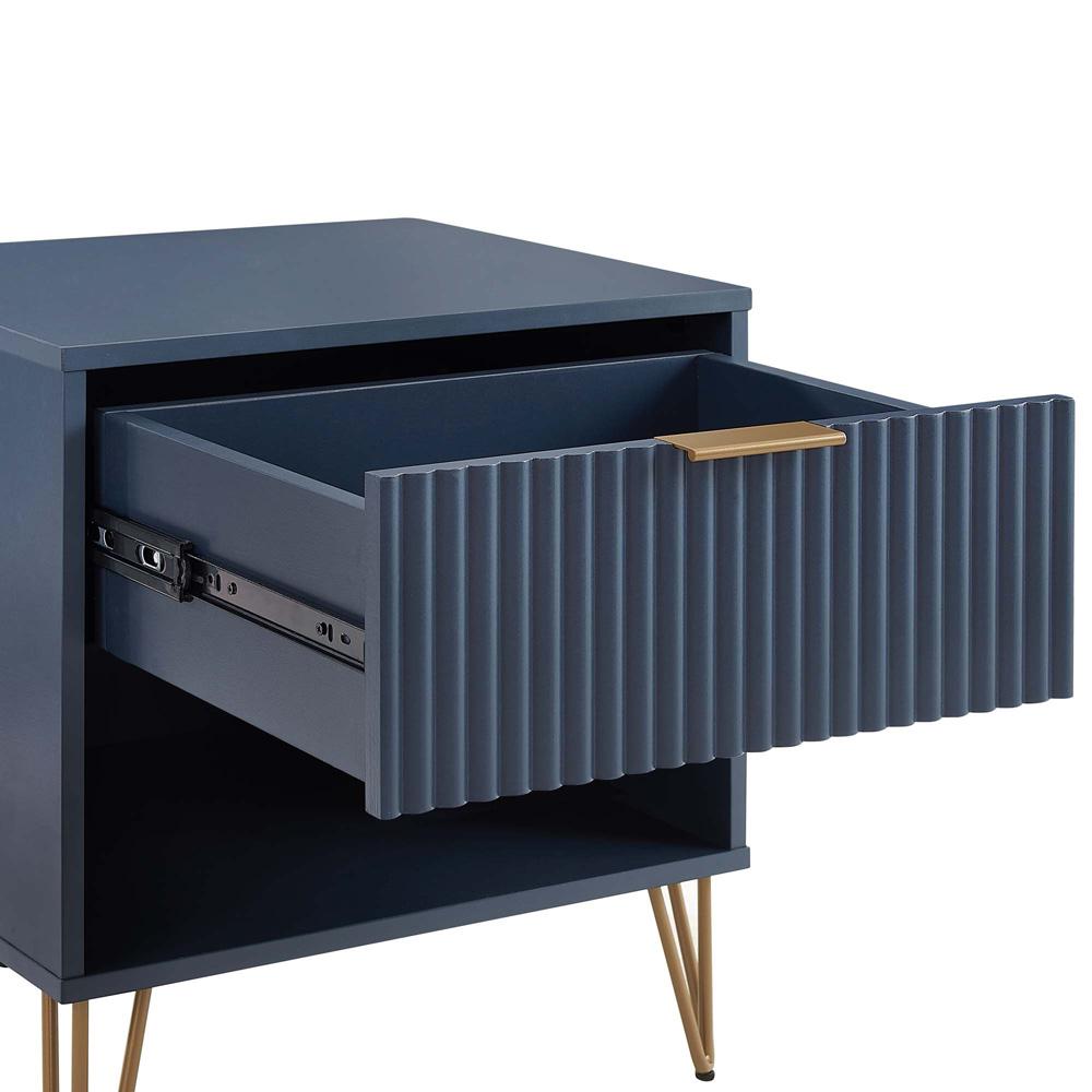 Manhattan Comfort - DUMBO Nightstand with 1 Full Extension Drawers in Midnight Blue - NS001-MB veiw 6