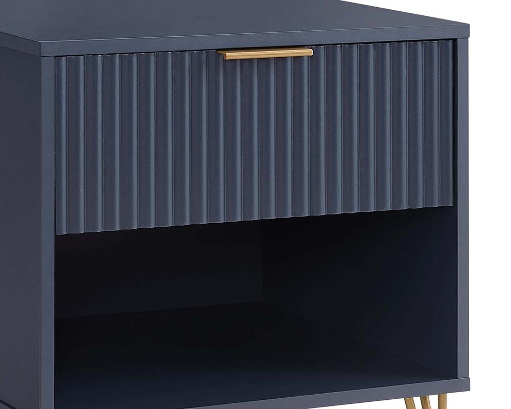 Manhattan Comfort - DUMBO Nightstand with 1 Full Extension Drawers in Midnight Blue - NS001-MB veiw 8