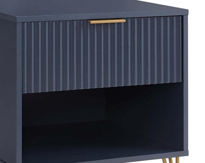 Manhattan Comfort - DUMBO Nightstand with 1 Full Extension Drawers in Midnight Blue - NS001-MB veiw 8