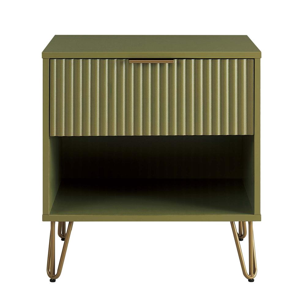 Manhattan Comfort - DUMBO Nightstand with 1 Full Extension Drawers in Olive Green - NS001-OG veiw 1