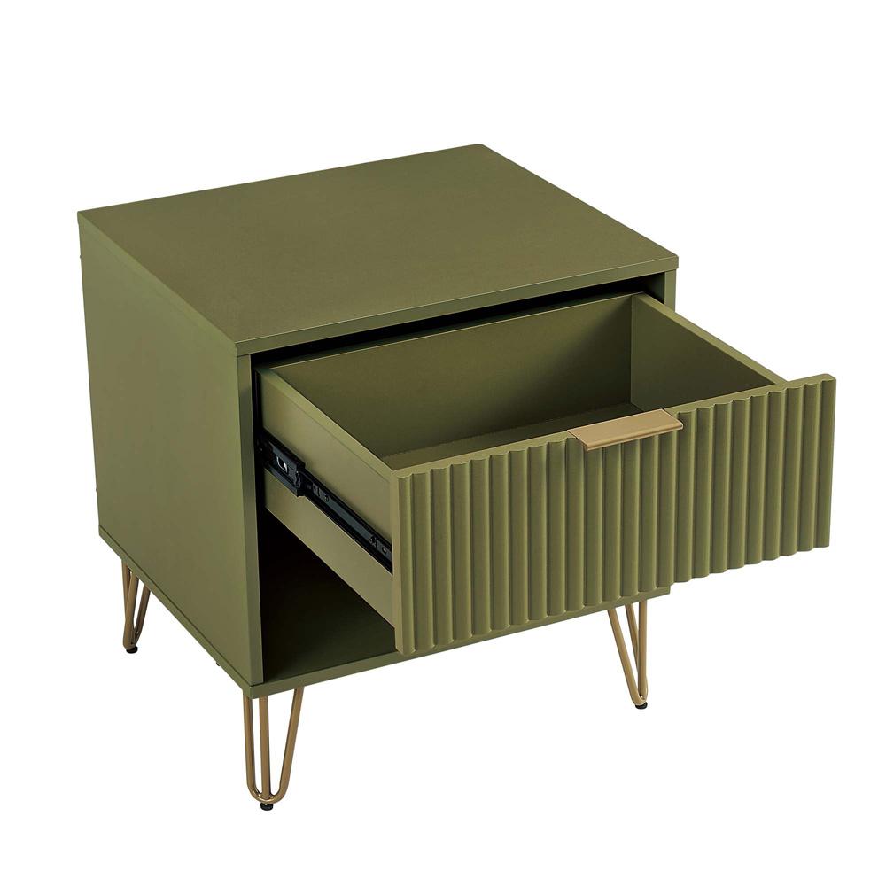 Manhattan Comfort - DUMBO Nightstand with 1 Full Extension Drawers in Olive Green - NS001-OG veiw 4