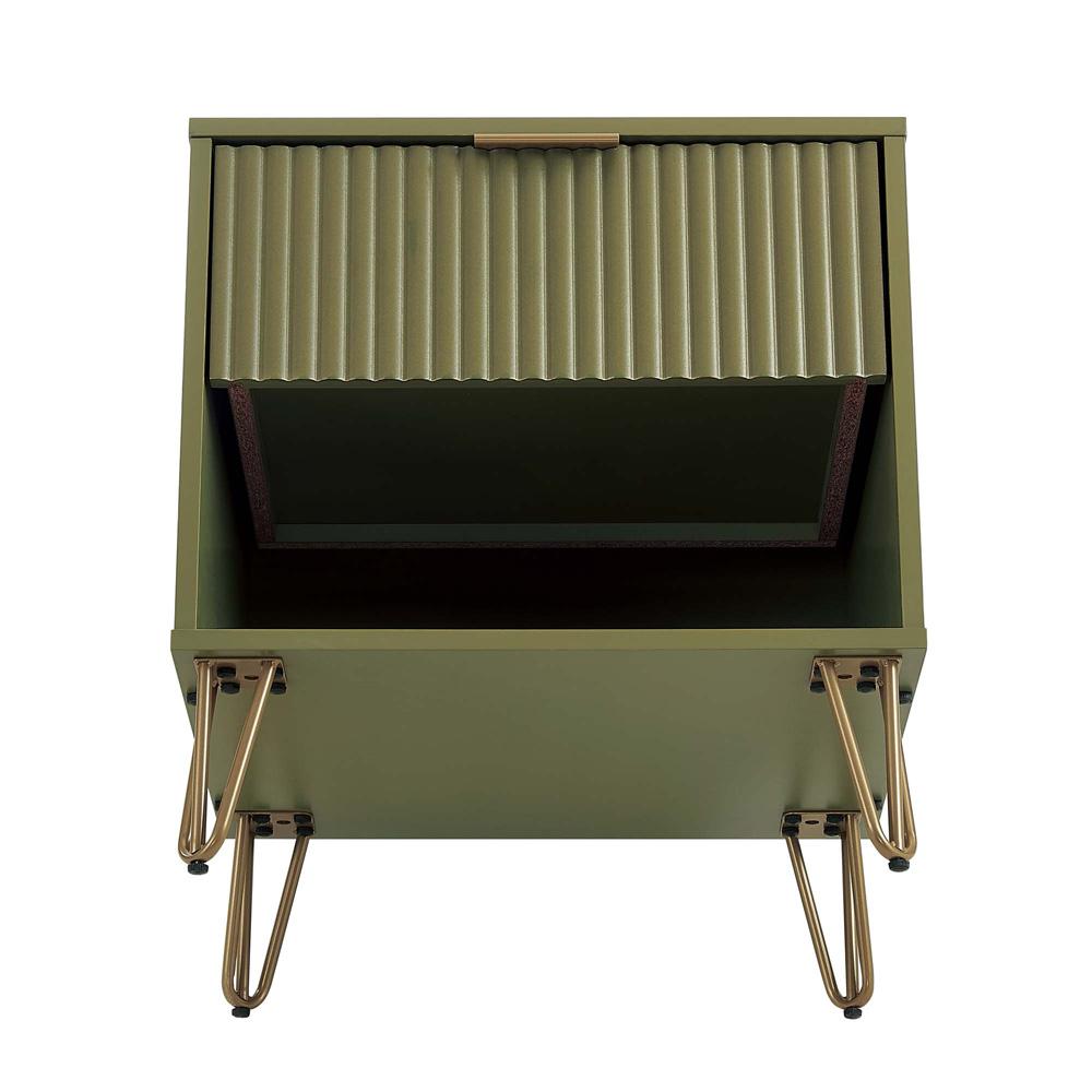 Manhattan Comfort - DUMBO Nightstand with 1 Full Extension Drawers in Olive Green - NS001-OG veiw 5