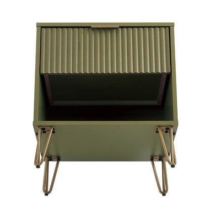 Manhattan Comfort - DUMBO Nightstand with 1 Full Extension Drawers in Olive Green - NS001-OG veiw 5