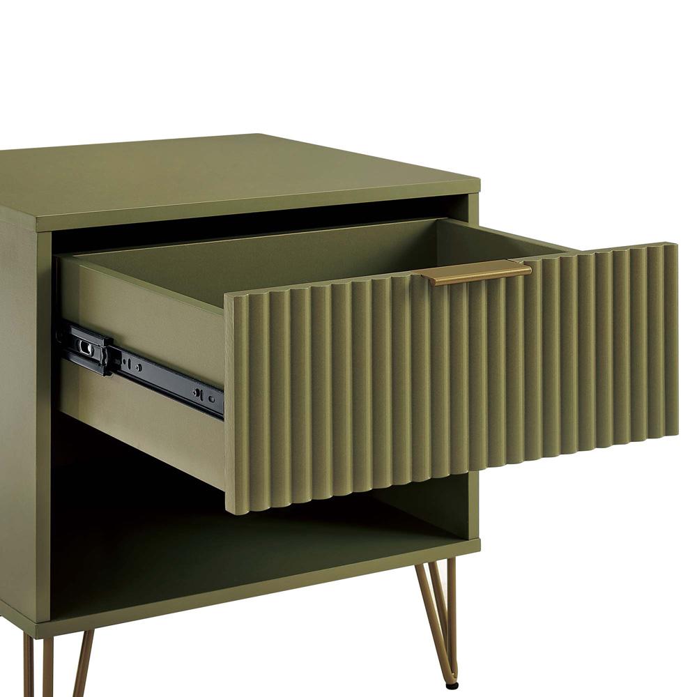 Manhattan Comfort - DUMBO Nightstand with 1 Full Extension Drawers in Olive Green - NS001-OG veiw 6