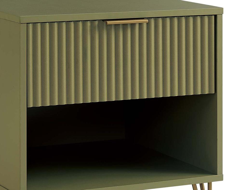 Manhattan Comfort - DUMBO Nightstand with 1 Full Extension Drawers in Olive Green - NS001-OG veiw 8