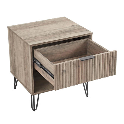 Manhattan Comfort - DUMBO Nightstand with 1 Full Extension Drawers in Rustic Grey - NS001-GY veiw 4