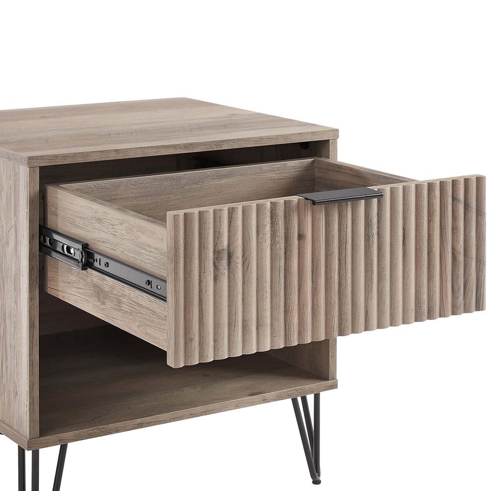 Manhattan Comfort - DUMBO Nightstand with 1 Full Extension Drawers in Rustic Grey - NS001-GY veiw 5