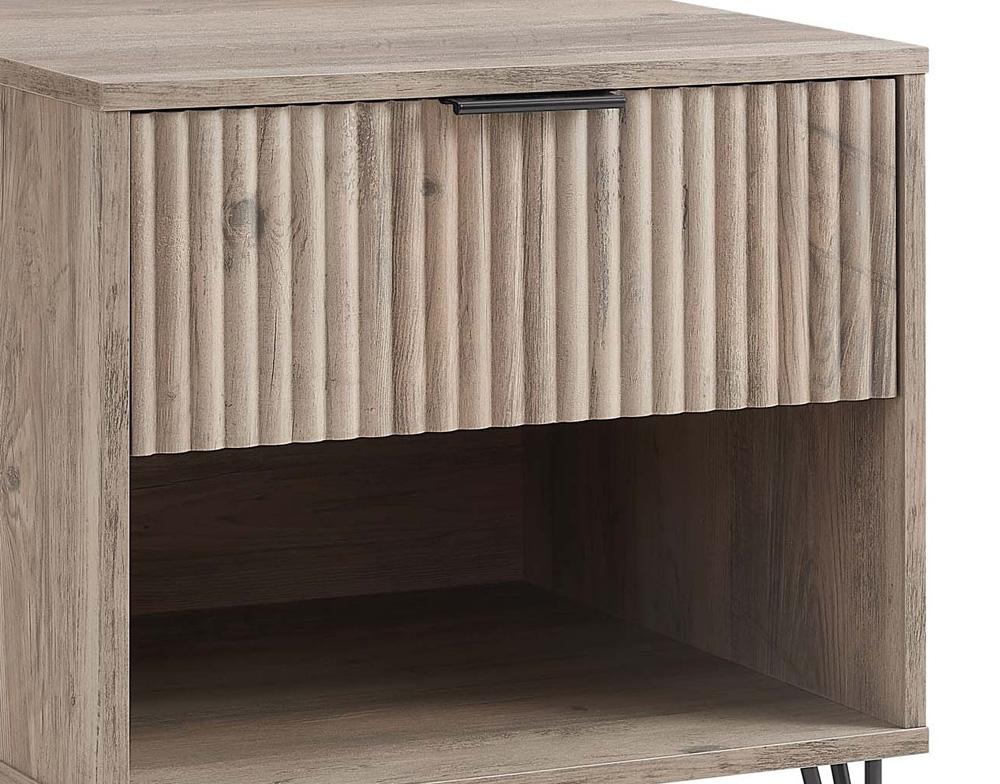 Manhattan Comfort - DUMBO Nightstand with 1 Full Extension Drawers in Rustic Grey - NS001-GY veiw 6