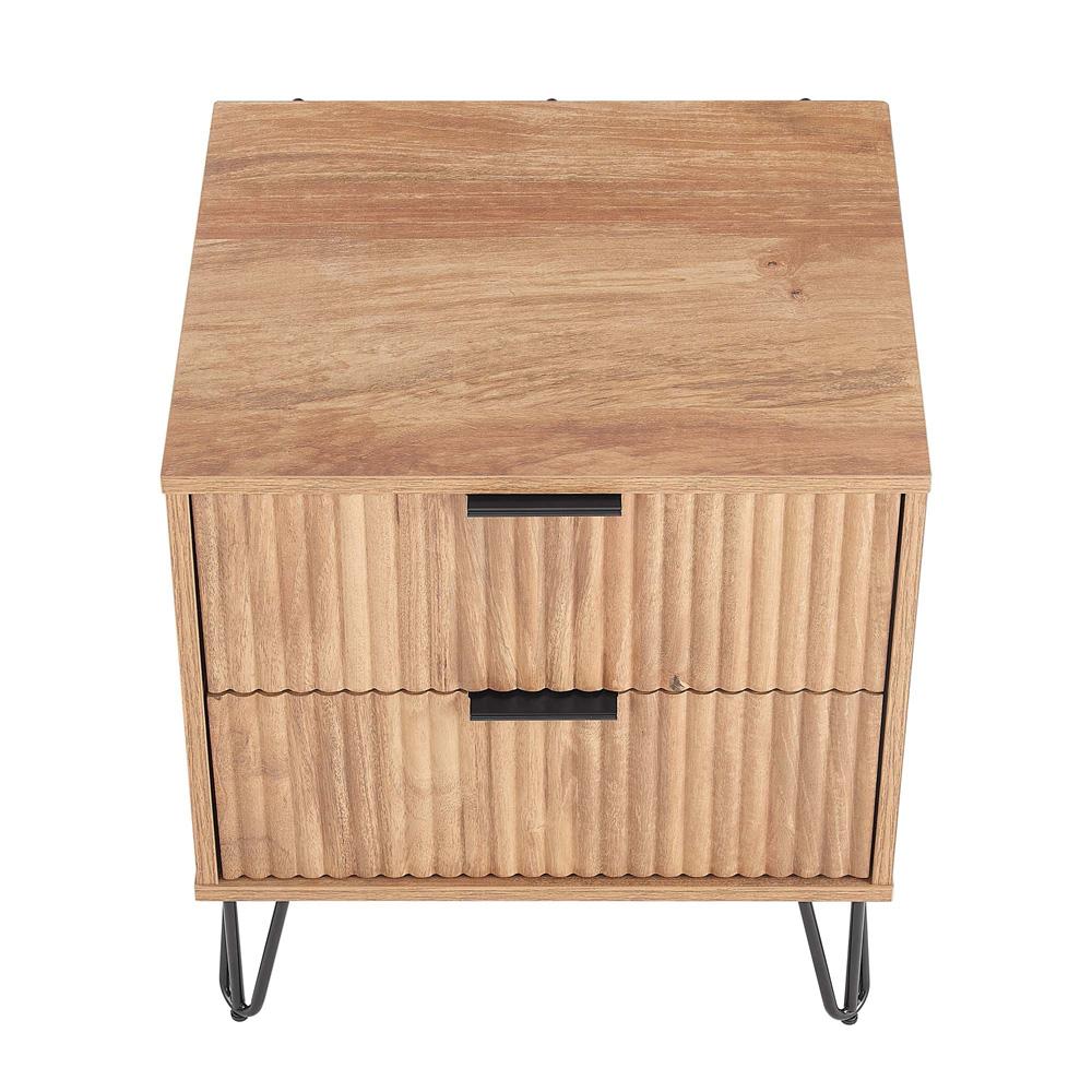 Manhattan Comfort - DUMBO Nightstand with 2 Full Extension Drawers in Golden Brown - NS002-GB veiw 3