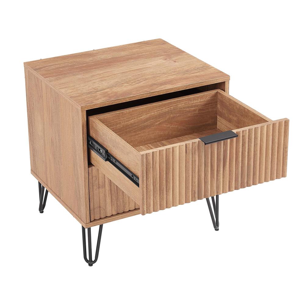 Manhattan Comfort - DUMBO Nightstand with 2 Full Extension Drawers in Golden Brown - NS002-GB veiw 4