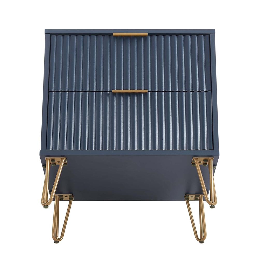 Manhattan Comfort - DUMBO Nightstand with 2 Full Extension Drawers in Midnight Blue - NS002-MB veiw 5