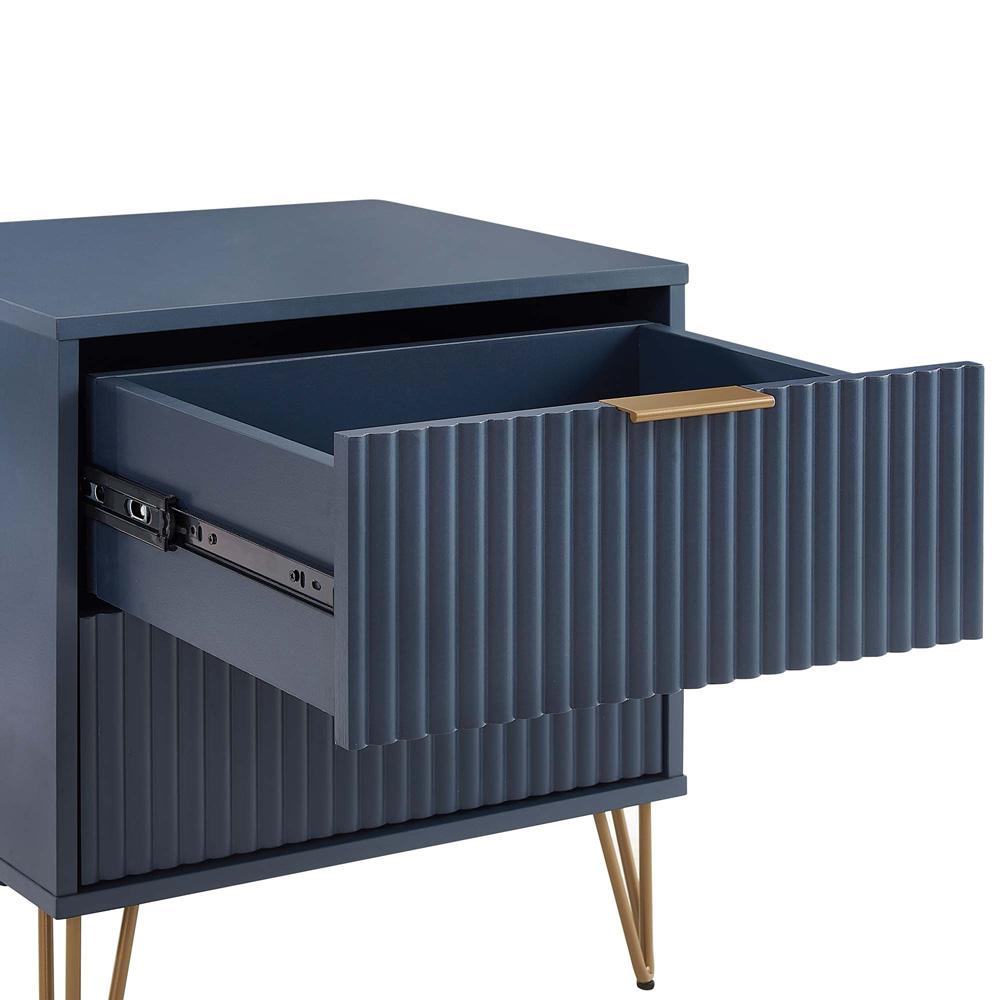 Manhattan Comfort - DUMBO Nightstand with 2 Full Extension Drawers in Midnight Blue - NS002-MB veiw 6