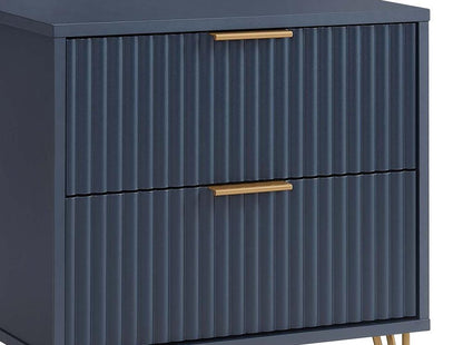 Manhattan Comfort - DUMBO Nightstand with 2 Full Extension Drawers in Midnight Blue - NS002-MB veiw 8