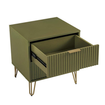 Manhattan Comfort - DUMBO Nightstand with 2 Full Extension Drawers in Olive Green - NS002-OG veiw 4