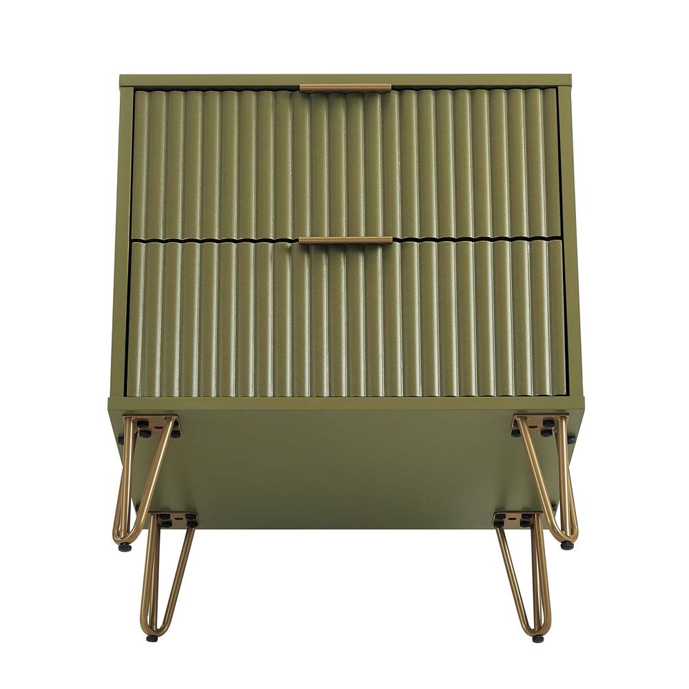 Manhattan Comfort - DUMBO Nightstand with 2 Full Extension Drawers in Olive Green - NS002-OG veiw 5