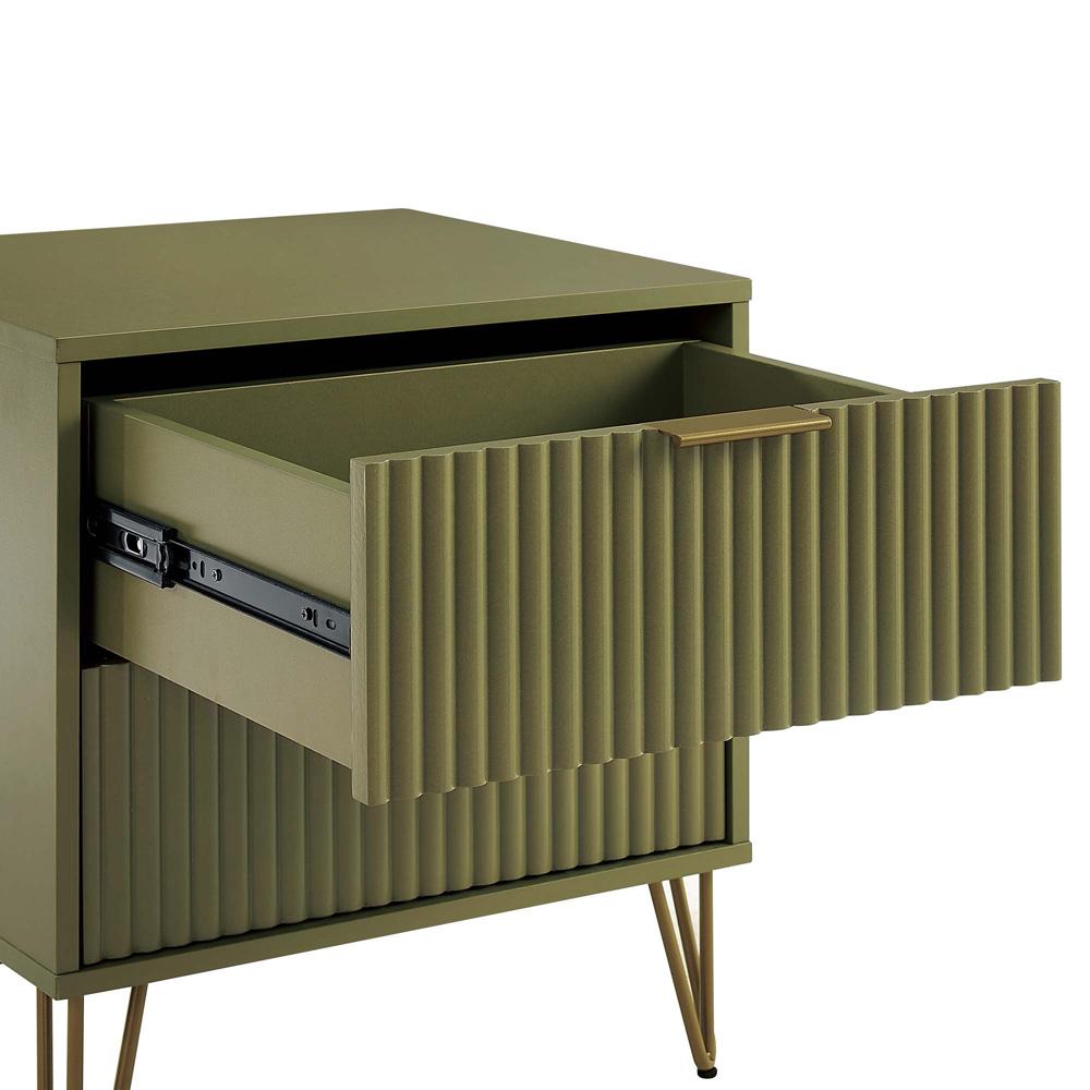 Manhattan Comfort - DUMBO Nightstand with 2 Full Extension Drawers in Olive Green - NS002-OG veiw 6