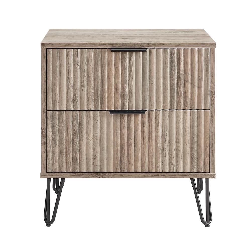 Manhattan Comfort - DUMBO Nightstand with 2 Full Extension Drawers in Rustic Grey - NS002-GY veiw 1