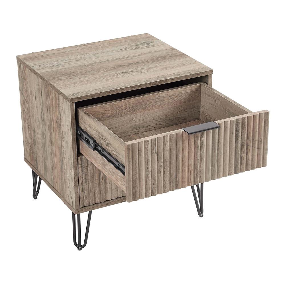 Manhattan Comfort - DUMBO Nightstand with 2 Full Extension Drawers in Rustic Grey - NS002-GY veiw 4