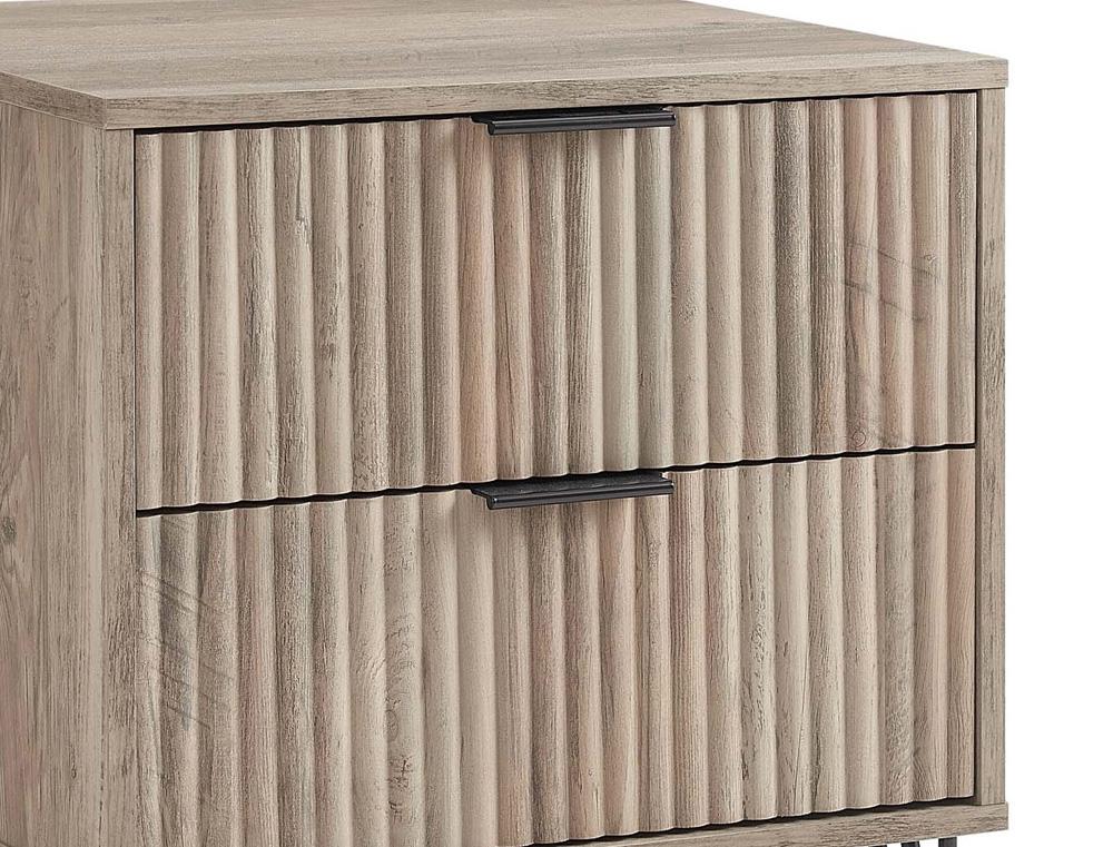 Manhattan Comfort - DUMBO Nightstand with 2 Full Extension Drawers in Rustic Grey - NS002-GY veiw 7