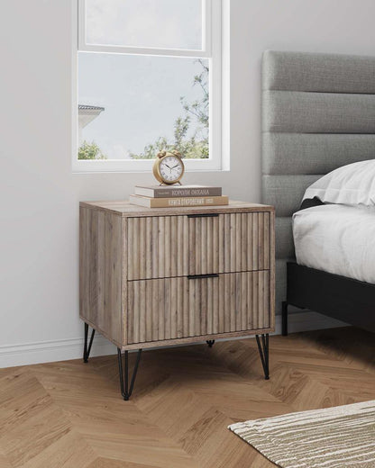 Manhattan Comfort - DUMBO Nightstand with 2 Full Extension Drawers in Rustic Grey - NS002-GY veiw 9