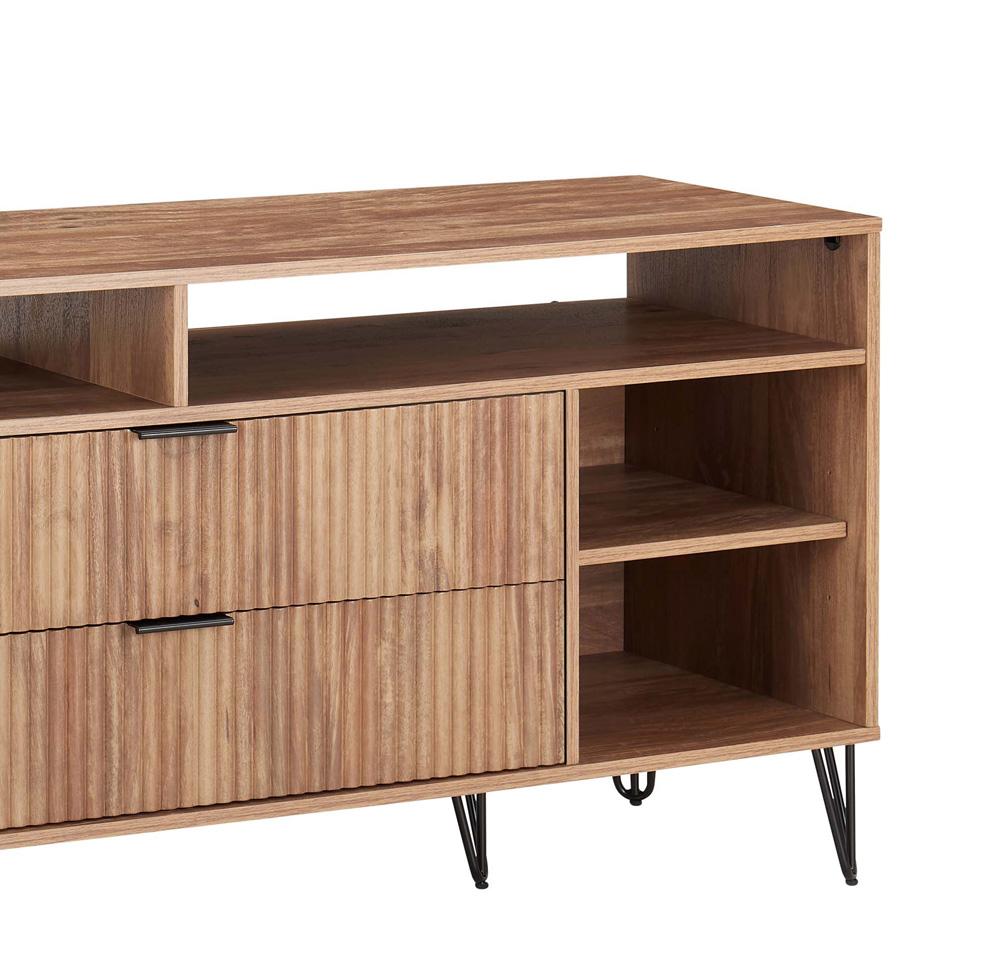 Manhattan Comfort - DUMBO 63W TV Stand with 2 Full Extension Drawers in Golden Brown - TV001-GB veiw 8