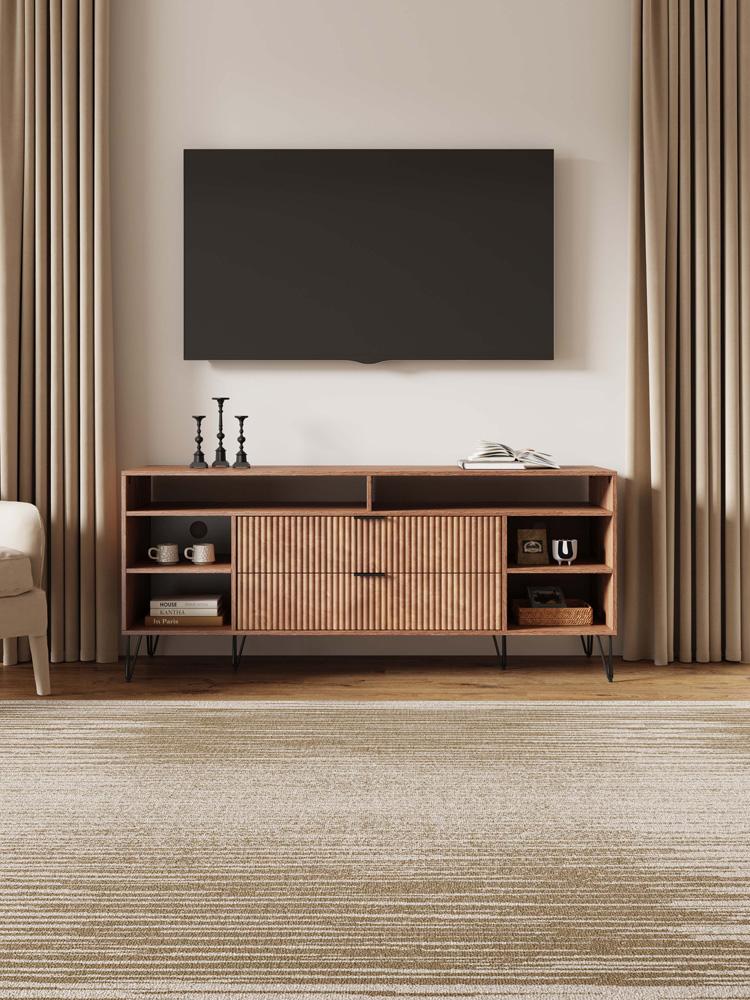 Manhattan Comfort - DUMBO 63W TV Stand with 2 Full Extension Drawers in Golden Brown - TV001-GB veiw 10
