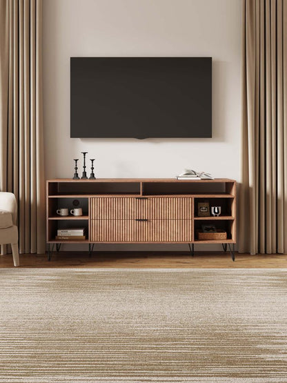 Manhattan Comfort - DUMBO 63W TV Stand with 2 Full Extension Drawers in Golden Brown - TV001-GB veiw 10