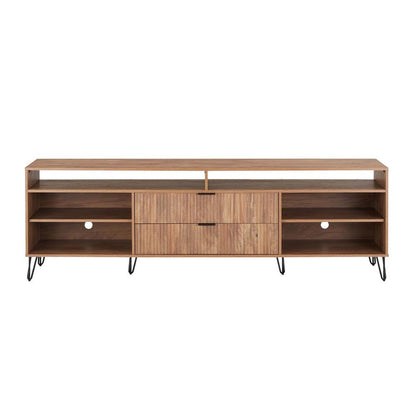 Manhattan Comfort - DUMBO 85W TV Stand with 2 Full Extension Drawers in Golden Brown - TV002-GB veiw 1