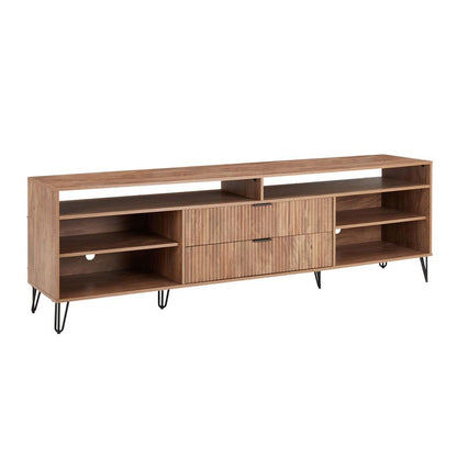 Manhattan Comfort - DUMBO 85W TV Stand with 2 Full Extension Drawers in Golden Brown - TV002-GB veiw 2
