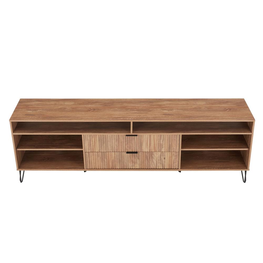 Manhattan Comfort - DUMBO 85W TV Stand with 2 Full Extension Drawers in Golden Brown - TV002-GB veiw 3