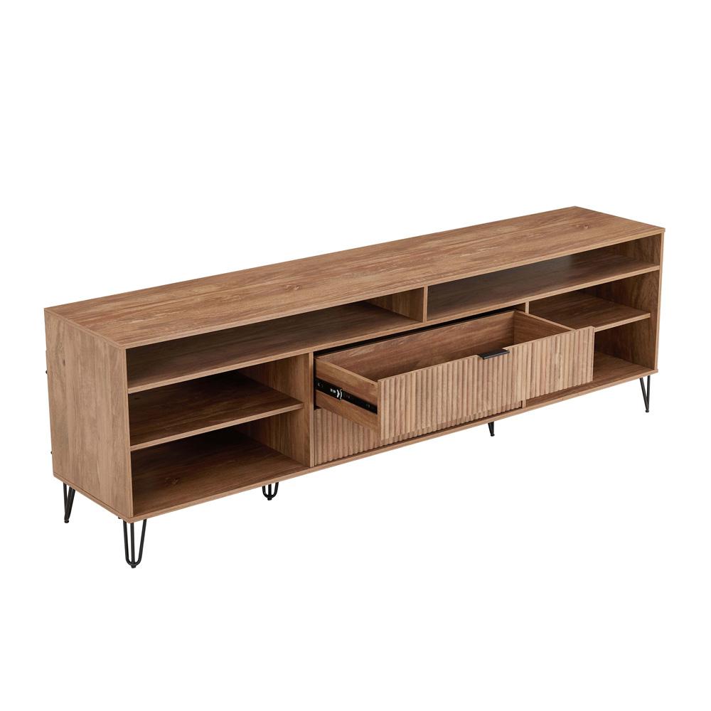 Manhattan Comfort - DUMBO 85W TV Stand with 2 Full Extension Drawers in Golden Brown - TV002-GB veiw 4