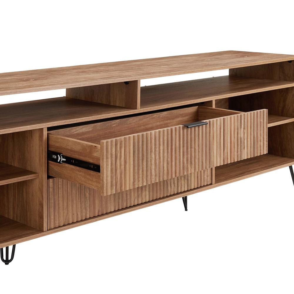 Manhattan Comfort - DUMBO 85W TV Stand with 2 Full Extension Drawers in Golden Brown - TV002-GB veiw 6