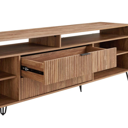 Manhattan Comfort - DUMBO 85W TV Stand with 2 Full Extension Drawers in Golden Brown - TV002-GB veiw 6