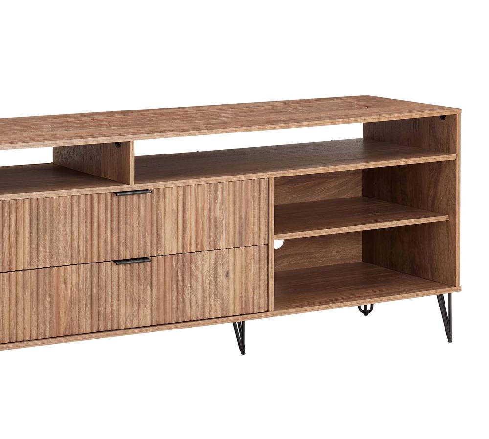 Manhattan Comfort - DUMBO 85W TV Stand with 2 Full Extension Drawers in Golden Brown - TV002-GB veiw 8