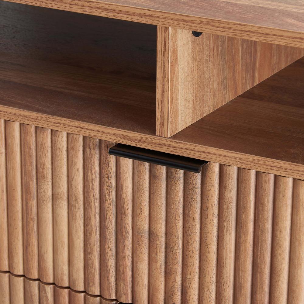 Manhattan Comfort - DUMBO 85W TV Stand with 2 Full Extension Drawers in Golden Brown - TV002-GB veiw 9