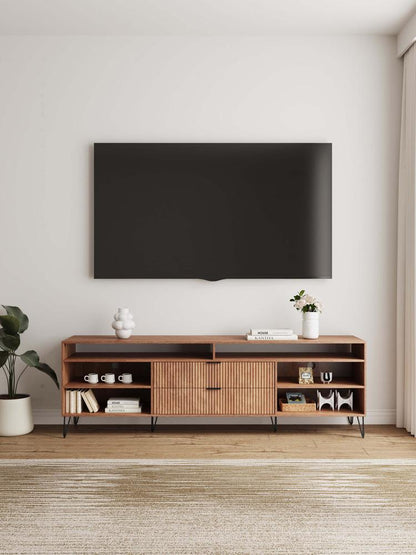 Manhattan Comfort - DUMBO 85W TV Stand with 2 Full Extension Drawers in Golden Brown - TV002-GB veiw 10