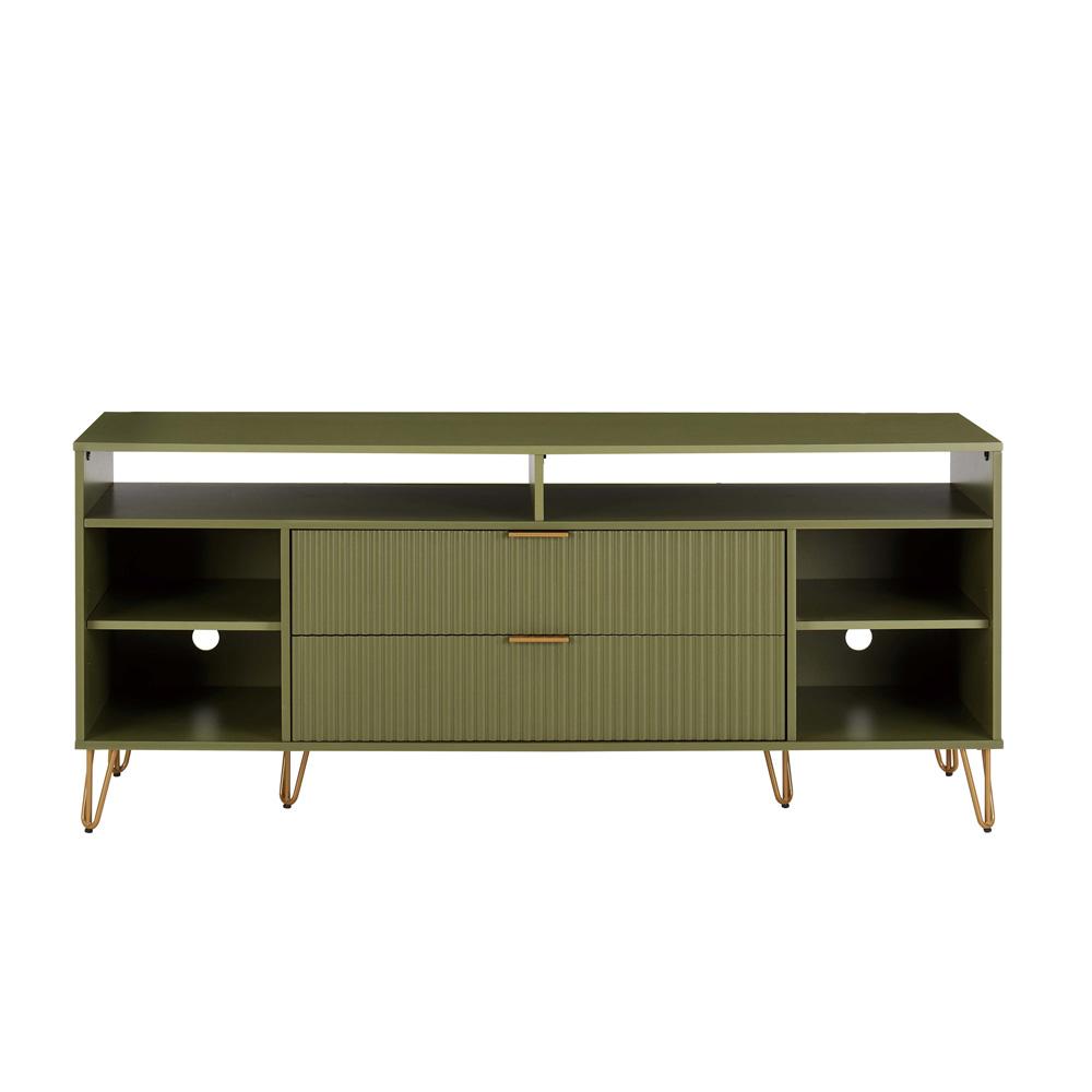 Manhattan Comfort - DUMBO 63W TV Stand with 2 Full Extension Drawers in Olive Green - TV001-OG veiw 1