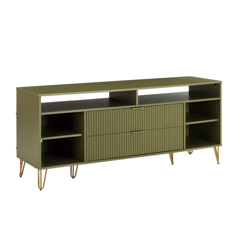 Manhattan Comfort - DUMBO 63W TV Stand with 2 Full Extension Drawers in Olive Green - TV001-OG veiw 2