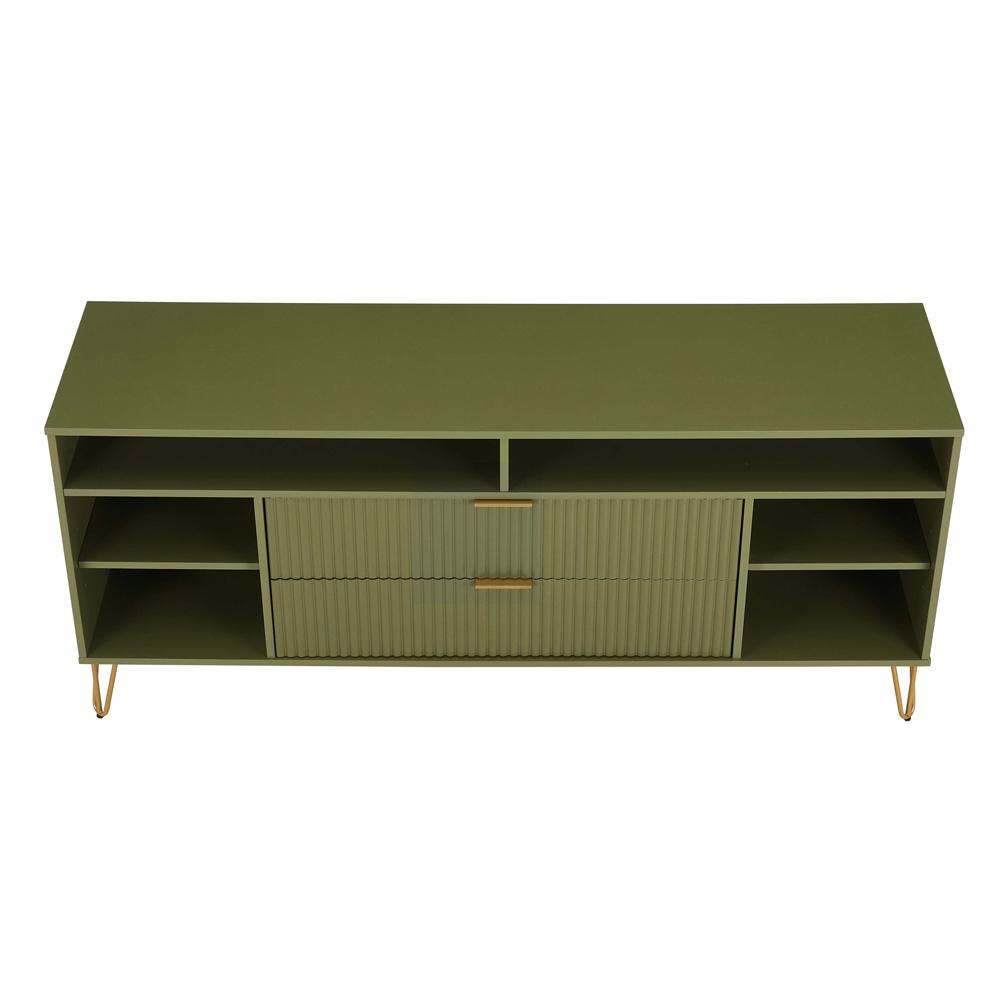 Manhattan Comfort - DUMBO 63W TV Stand with 2 Full Extension Drawers in Olive Green - TV001-OG veiw 3