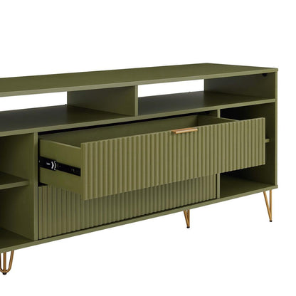 Manhattan Comfort - DUMBO 63W TV Stand with 2 Full Extension Drawers in Olive Green - TV001-OG veiw 6